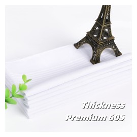 Landisun Men's Handkerchiefs Soft White Pure Cotton Hanky