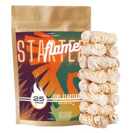 Fire Starter Bundle. Includes 25 Pieces of Wool Wax Coils in Mayhem & Mercy Banded Packaging. NonToxic Fire Starter for Wood Stove, Charcoal Grill, Fire Pit, and More! For BBQ Night and Night Camping!