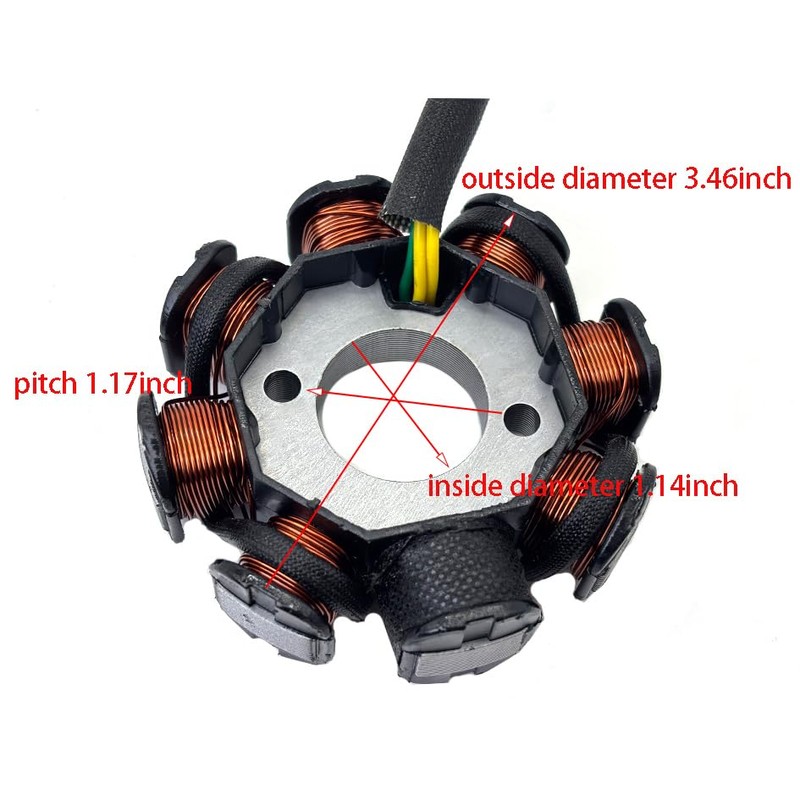 GY6 Magneto Stator Flywheel Rotor Kit,8 Coil Copper Stator for