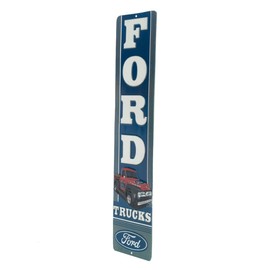 Open Road Brands Ford Trucks Vertical Embossed Metal Sign - Vintage Ford Sign for Garage or Man Cave