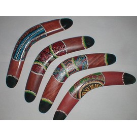 Emerald City Imports Boomerang One (1) Wood Aboriginal Made in Bali 12" or 16" Long Handmade (12" Long)