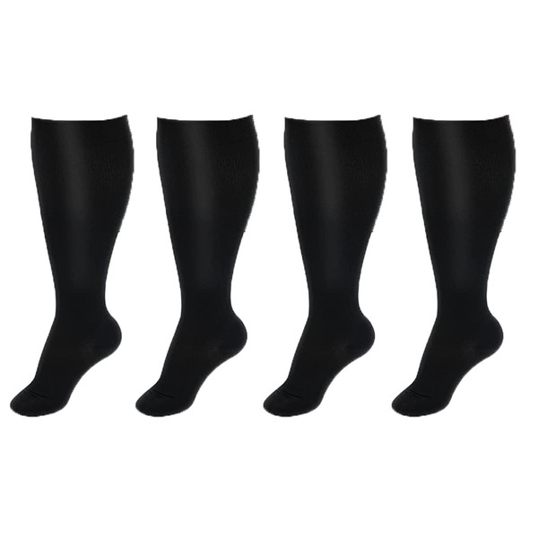 2 Pair Plus Size Compression Socks for Women Men Flight