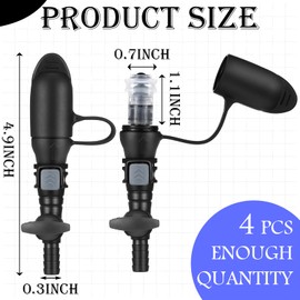 Pickmesh 4 Packs Hydration Bags Bite Valve Mouthpiece Replacement Black 45° Fit Detachable Universal Manual Switch Backpack Valve Bladder Compatible with Most Water Backpack and Brands