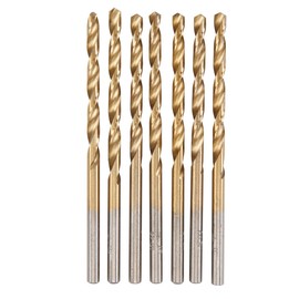 9/64 in. Titanium Nitride Coated High Speed Steel Drill Bit Set 7 Pc New 90 Day Warranty