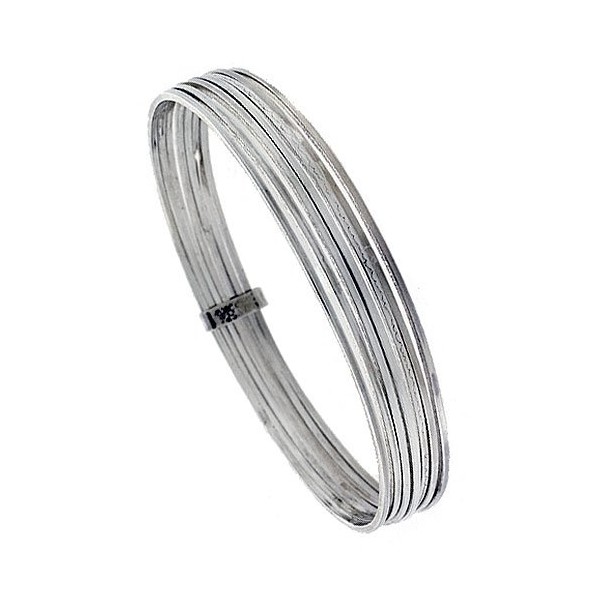 Sterling Silver 7-Day Bangle Bracelet Handmade 7 inch
