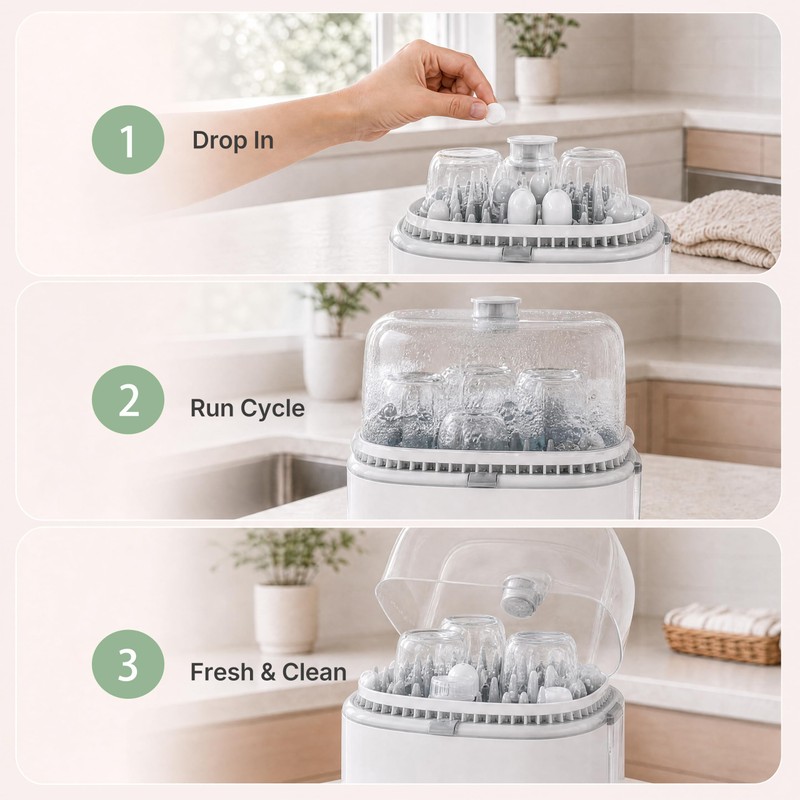 MONSAO 60 Count Bottle Washer Tablets, Safe & Residue-Free