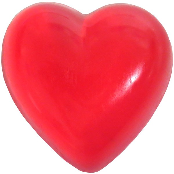 Heart Soap, Frankincense And Myrrh, Clear Red