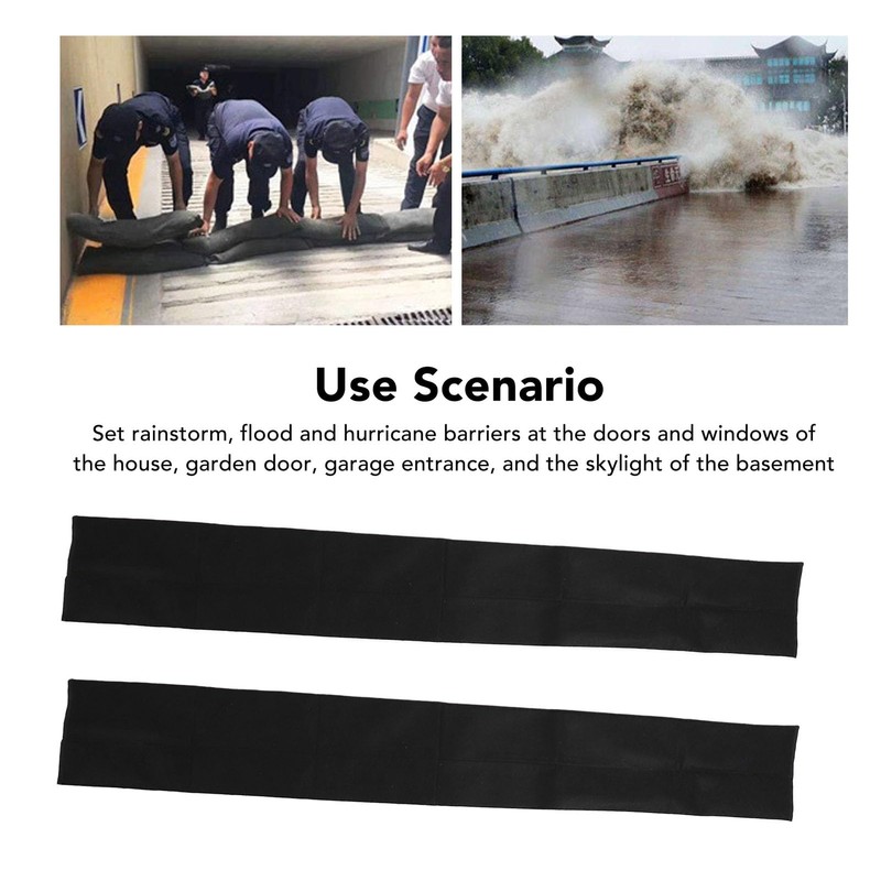 2Pcs 5ft Water Activated Flood Barriers Non Woven Absorbent Double