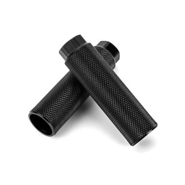 QWORK® Bicycle Pegs, BMX Pegs, Aluminium Alloy Bicycle Foot Pegs, for BMX, Mountain Bike, Road Bike, Stunt Pegs, 100kg Load Capacity (Black)