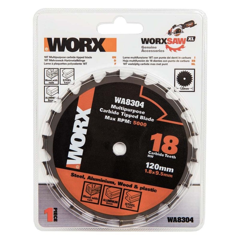 WORX WA8304 120 mm Multi-Purpose Blade for Wood/Metal - Silver