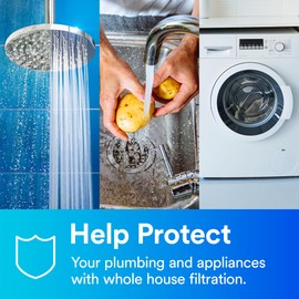 Filtrete Large Capacity Whole House System 3WH-HD-S01, Includes 30 Micron Pleated Filter and Mounting Bracket, Protects Plumbing and Appliances, Ideal for Three or More Bathroom Homes