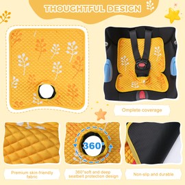Babepets Car Seat Protector for Potty Training, 2 Pack Waterproof CarSeat Liner Toilet Training for Baby Infant Toddler, Dry Seat Piddle Pads Cover for Strollers (Yellow)