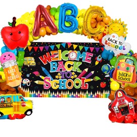 Back to School Decorations, 141pcs Welcome Back to School Banner with Balloons Decorations First Day of School Decorations for Teacher Student School Par