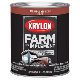 Krylon 2040 Farm & Implement Brush, Sandable Architectural Paints, 1 Quarts (Pack of 1), Red Oxide Primer