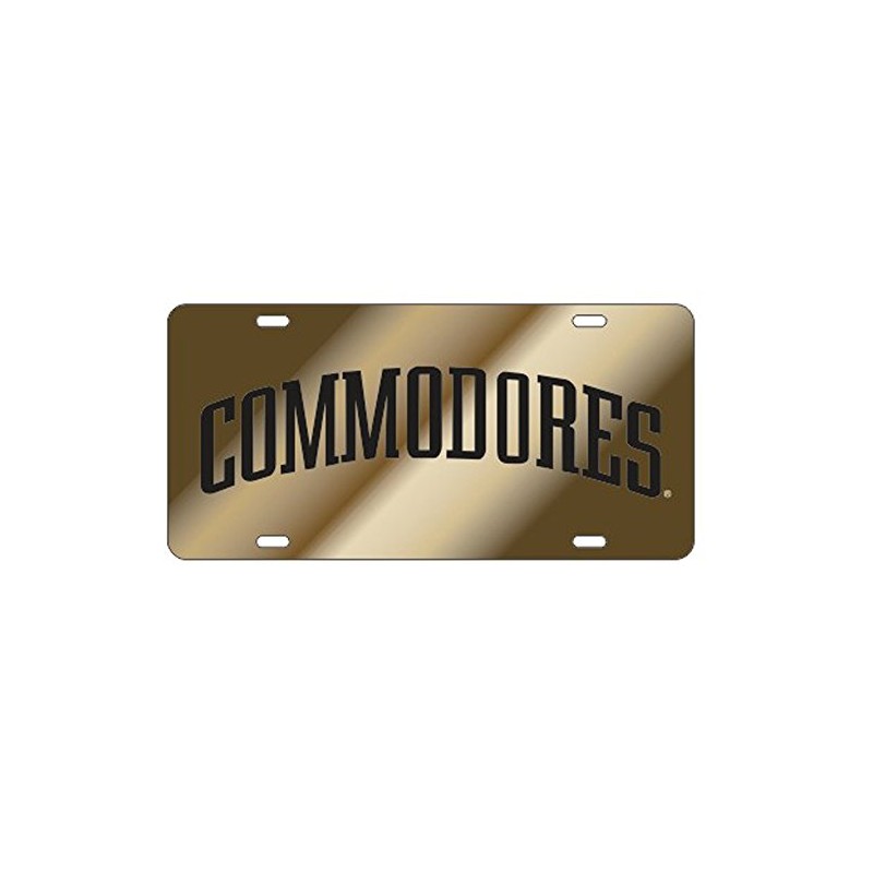 Craftique Vanderbilt Commodores Gold Laser Cut License Plate - Arched