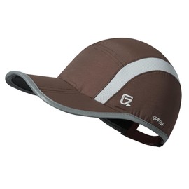 GADIEMKENSD Baseball Cap Nylon Running Cap Outdoor Sports Hat for Men Women Adjustable Quick Drying Reflective Foldable UPF50+ Breath Mesh Water Repellency Race Performance Lightweight Coffee Brown