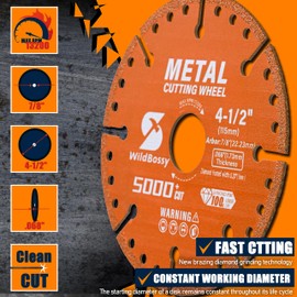 Diamond Cutting Wheel 3 Inch with 3/8" Arbor Hole, Metal Cut Off Disc with 5000+ Cuts on Rebar, Steel, Iron and INOX
