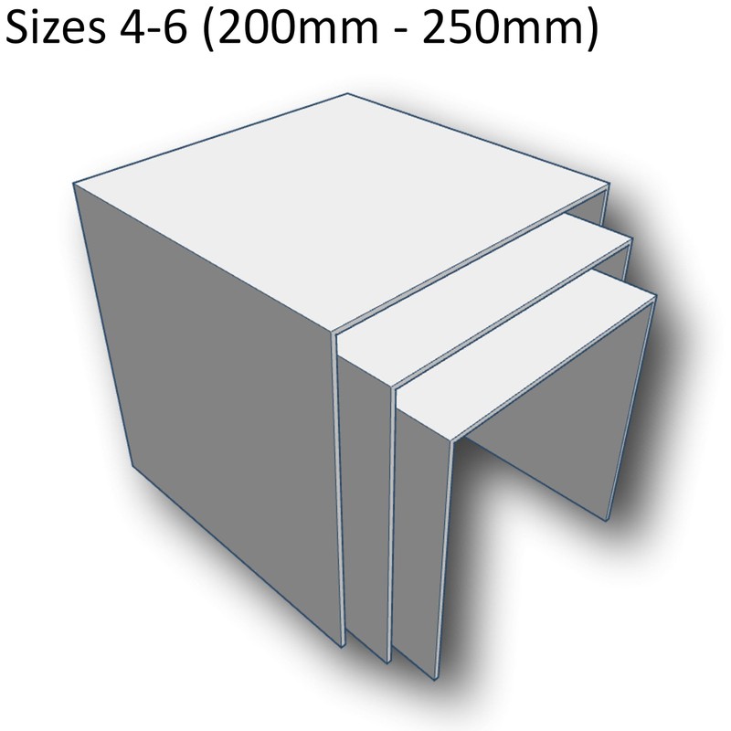 EPOSGEAR Nesting Plinths Acrylic Plastic Retail Riser Tiered Counter Display