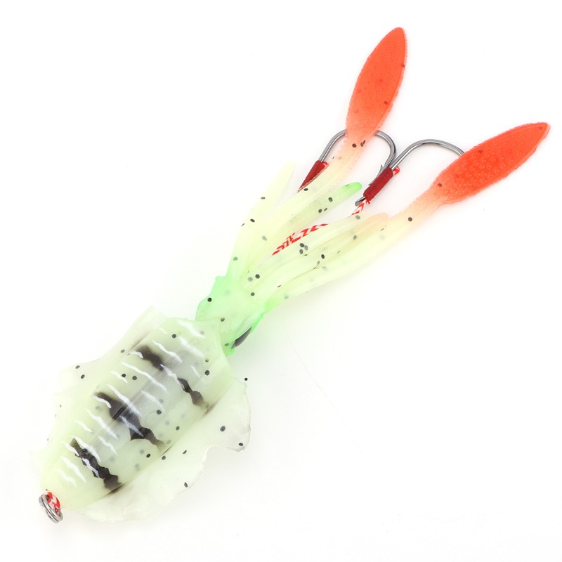 Fishing UV Squid Soft Lure Luminous Octopus Wobbler Bait Squid