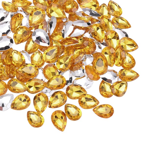 MECCANIXITY 80Pcs 10 x 14 mm Teardrop Rhinestones Acrylic Pointed