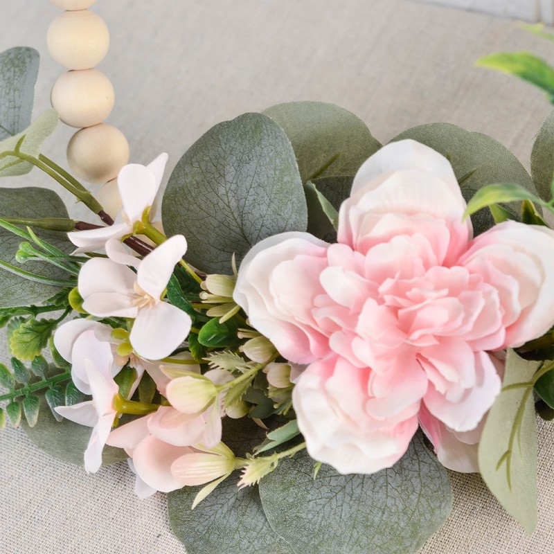 Artificial Garland Wood Pearl Decorative Flower Wreath Tea Garland Home