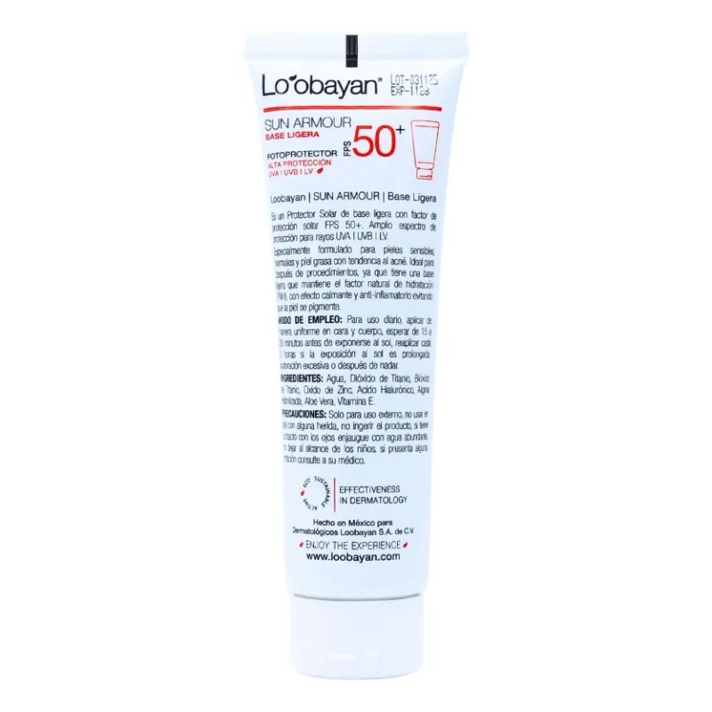 Loobayan Sun Amour Fotoprotector Base Ligera Fps 60ml Alta Protección