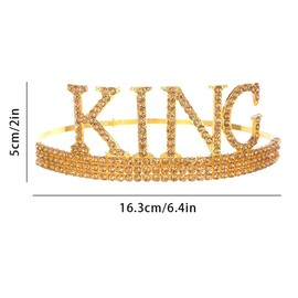 Blue Gold Birthday Crown Sash Men Birthday Decoration Rhinestone Birthday Tiara King Crown Crystal King Tiara Birthday Sash Father Birthday Decoration Party Clothing Accessories