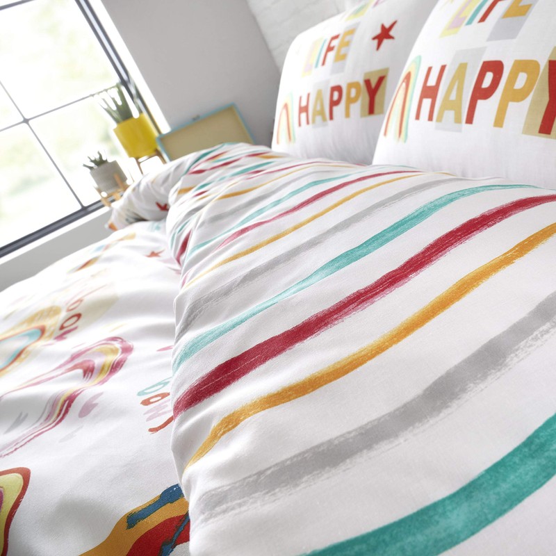 Catherine Lansfield Be A Rainbow Easy Care Single Duvet Set