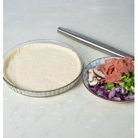 CLAPPER 10.5 Inch Deep Dish Glass Pie Pan – Clear Light Blue Pie Dish for Baking Fruit Pies, Tarts, Quiches, Oven Safe, Durable Pie Plate