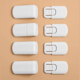 One-Touch Corner Door Safety Lock (Child & Pet Proof) 4-Piece Set (White)
