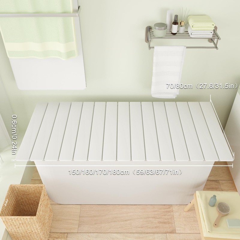 Bathtub Tray, Foldable Anti-dust Bathtub Cover Bath Insulation Cover, PVC