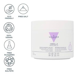VALQUER Mascarilla de Cebolla  Repara, Revitaliza y Nutre en Profundidad  Brillo y Suavidad para Todo Tipo de Cabello  Antioxidante con Aceite de...  