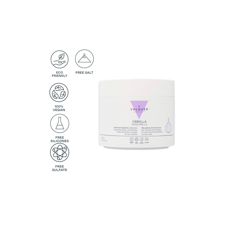 VALQUER Mascarilla de Cebolla Repara, Revitaliza y Nutre en Profundidad