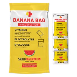 Banana Bag - Pharmacist Hydration Recovery Formula - Electrolyte & Vitamin Powder Packet Drink Mix - Salted Watermelon 15-Pack