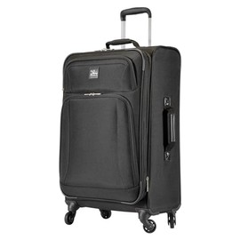Skyway Epic Softside Medium Checked Luggage - Lightweight Suitcase with Wheels | TSA Approved Travel Bag | Spinner Suitcase | Large Luggage Set with Telescoping Handle, 24 inch, Black