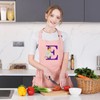 Miracu Pink Initial Apron, Kitchen Aprons for Women w/Pockets for