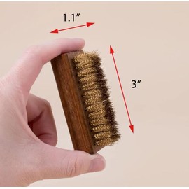 FootFitter Suede & Nubuck Brush Set. Brass & Nylon Brushes for Suede Shoes, Easily Remove Dirt & Debris, Compact Two Pack Set (Made in Germany)