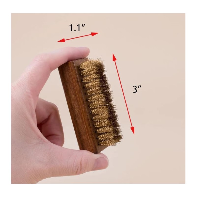 FootFitter Suede & Nubuck Brush Set. Brass & Nylon Brushes