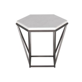 Steve Silver Corvus Genuine White Marble Top End Table
