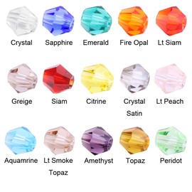 BEADNOVA 1500pcs 4mm Faceted Xilion Bicone Crystalized Crystal Glass Beads for Jewelry Making