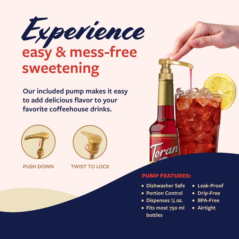 Torani Strawberry Syrup for Drinks, Flavoring for Iced Tea, Lemonade,