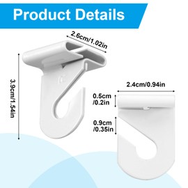 34 Pcs Ceiling Hooks, Durable Heavy Duty Aluminum Alloy Ceiling Hangers White Drop Suspended Ceiling Tile Hook Ceiling Clips for Hanging Plants & Decorations at Home Classroom Grid Office