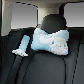 Cinnamoroll Neck Pad, Seat Belt Cover, Combination, Car Neck, Headrest, Car Supplies, Breathable, Driving, Travel, Long Driving, Washable, Easy Installation, Set of 2
