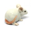 ZOOCRAFT Ceramic Mouse Rat Figurine White Animal Hand Painted Porcelain