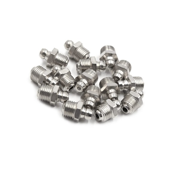 ACROPIX Straight Grease Nipple Fitting Nickel Plated Motorcycle Car Universal M10 x 1 15pcs