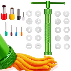 SZXMDKH Clay Press, Clay Craft, Stainless Steel Sugar Paste Extruder, Fondant Press with 20 Shapes, Decoration Tool, Baking Tool