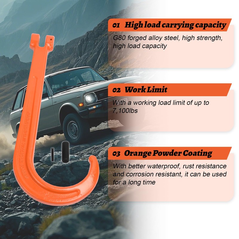 Leero 2 Pack G80 15 Inch J Hook Heavy Duty