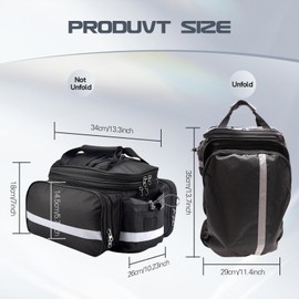 Coolrunner Panniers Bike Bags Bike Rear Rack Bag Bicycle Trunk Bag 27L Bicycle Rack Rear Bag with Rain Cover Bike Saddle Bag for Grocery Shopping Commuter Travel Outdoor Cycling Trip