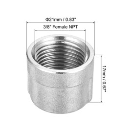 PATIKIL 3/8" NPT Pipe Fitting Cap, 4 Pack 304 Stainless Steel Pipe Cap for DIY, Plumbing