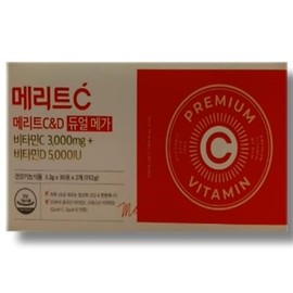 [건강나라] 메리트C 듀얼 메가 C3000mg+D5000IU 60포 1개 [Health Nation] Merit C Dual Mega C3000mg + D5000IU 60 sachets 1 pack